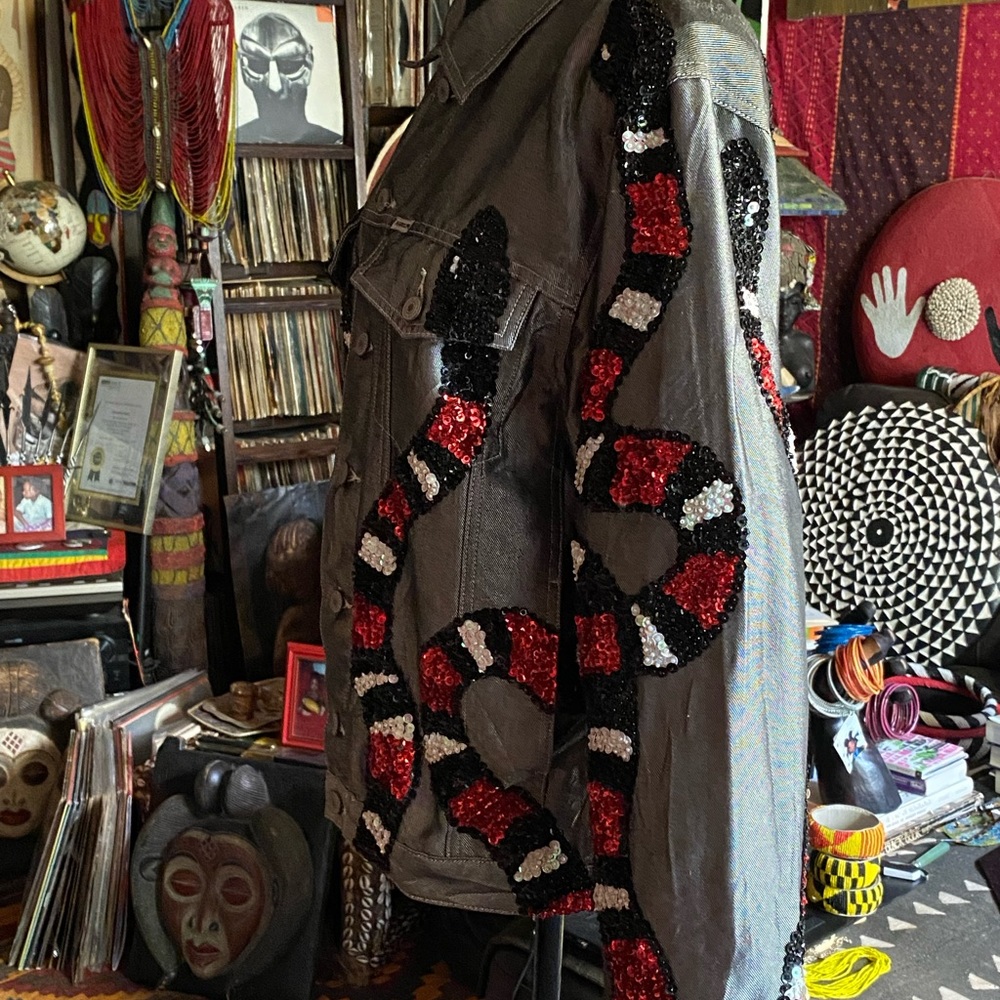 PETROLIO🖤Sequin❤️Snake🐍 Jacket🩶, ~size M - Picture 3 of 8